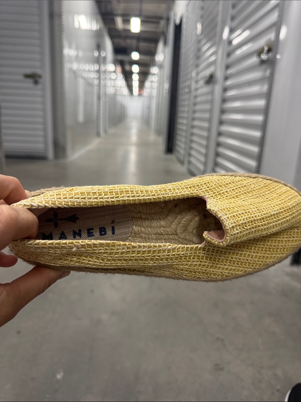 Manebi Natural Raffia Double Sole Platform Espadrille Loafers Beige 39 / US 8 - Picture 2 of 5